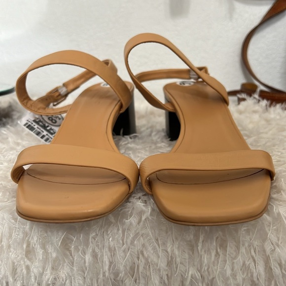 Everlane Italian Leather The Double-Strap Block Heel Sandal Tan Size 8.5 - Picture 5 of 13